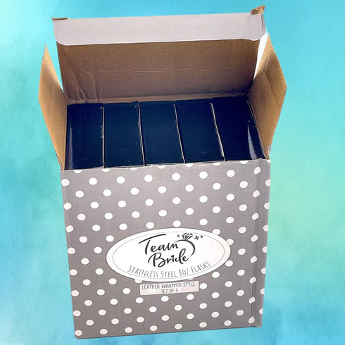 Team Groom Leather Wrapped Hip Flask Bachelor Party Must-Have